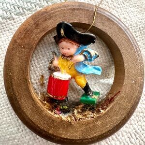 Handmade Vintage Christmas Holiday Drummer Boy Tree Ornament Kitschy 1980s OOAK